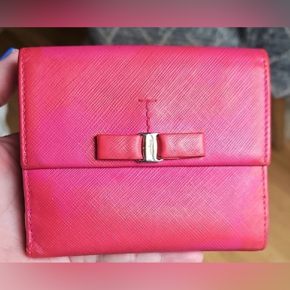 Salvatore Ferragamo Hot Pink Compact Wallet